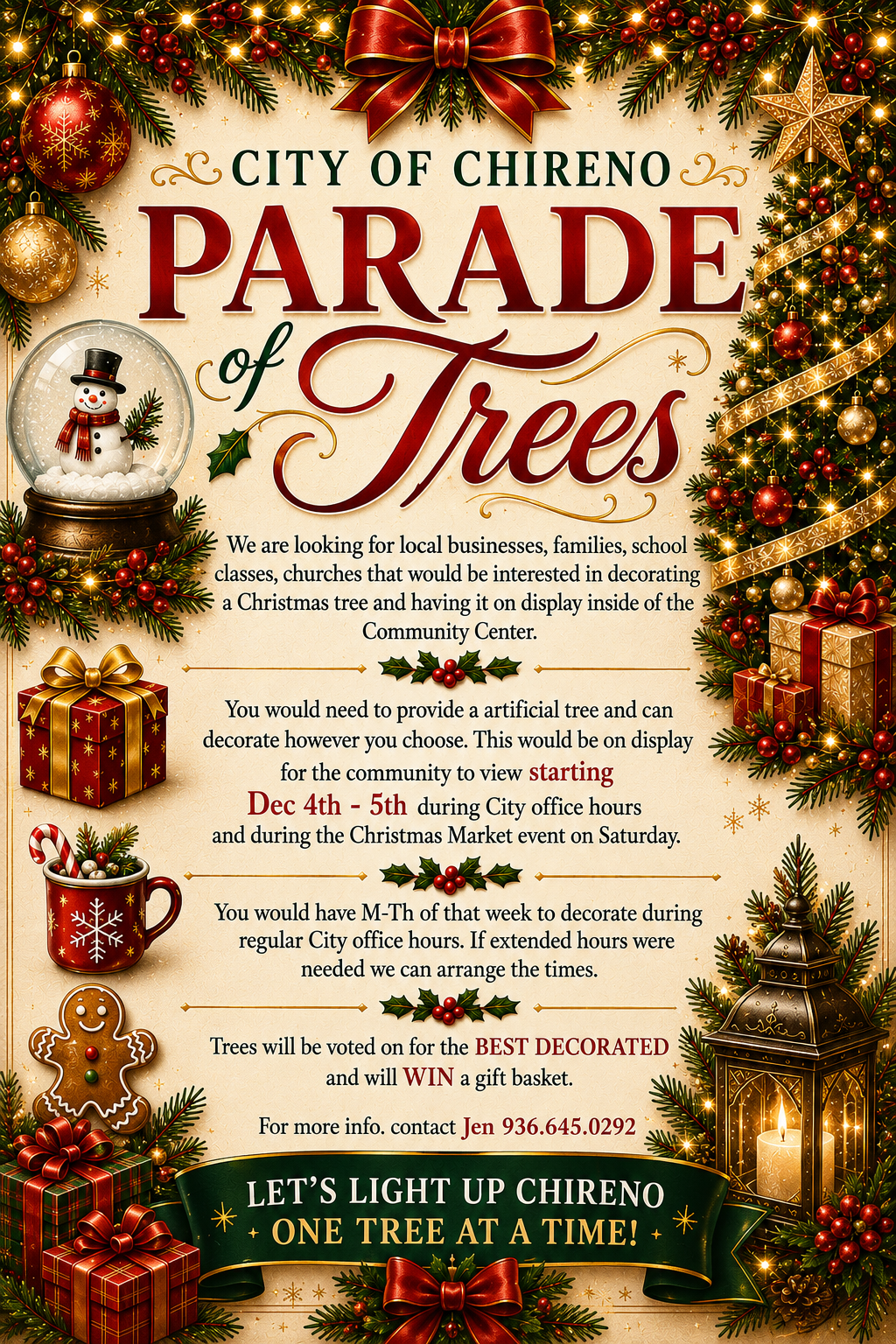 City of Chireno Parade of Trees event poster